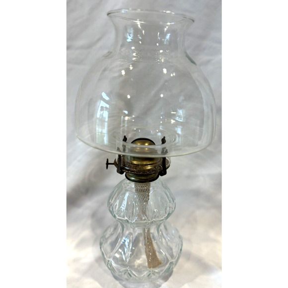 Diamond Point Lamplight Farms Kerosene Oil Lamp Austria Mushroom Shade 14" Chimn - Picture 10 of 13